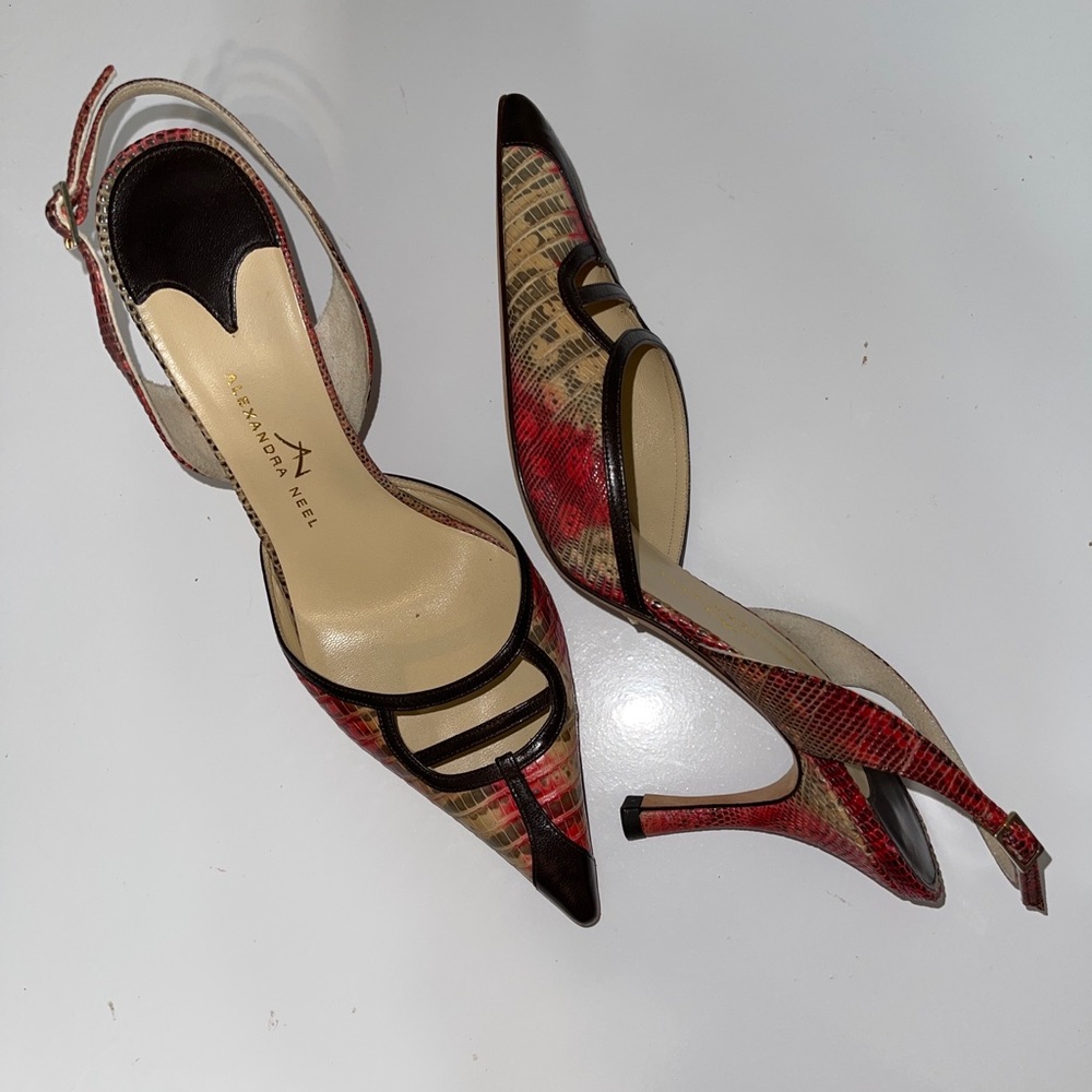 ALEXANDRA NEEL Snakeskin POINTED TOE HEELS 8/38